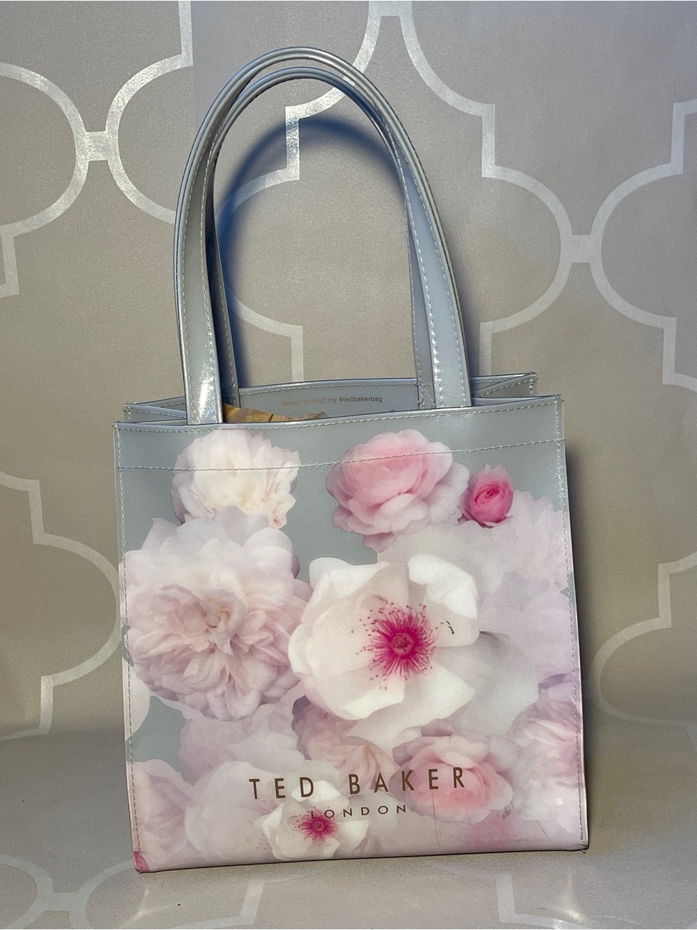 Ted Baker London Small Floral PVC Tote Bag Pink Shopper Carryall